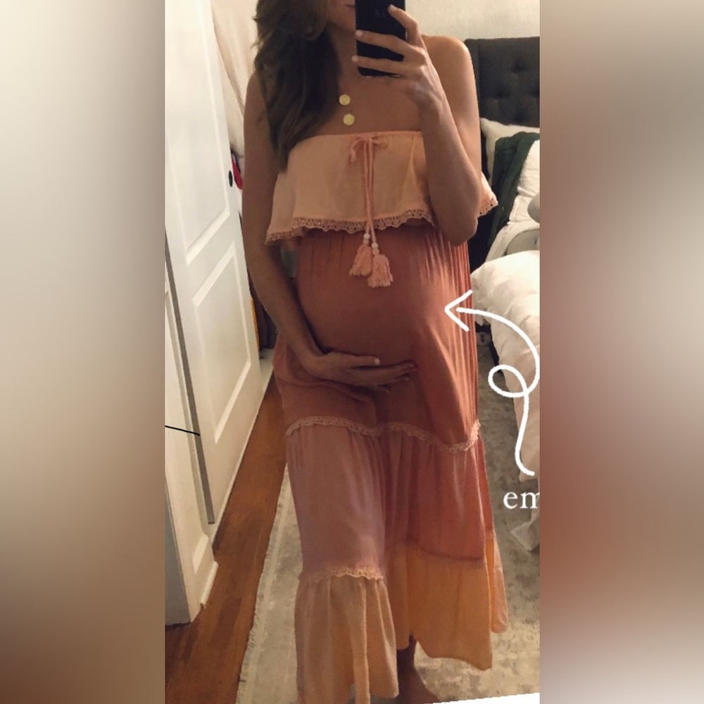 Strapless Pink Maxi Dress NWT